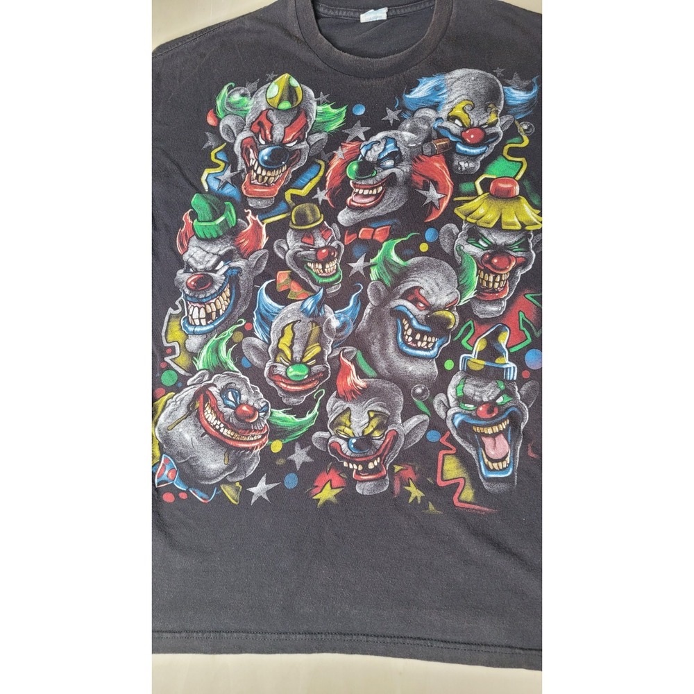 Y2K Delta Tag Killer Laughing Evil Clowns Graphic Men's XXL Black T-Shirt - Picture 9 of 16